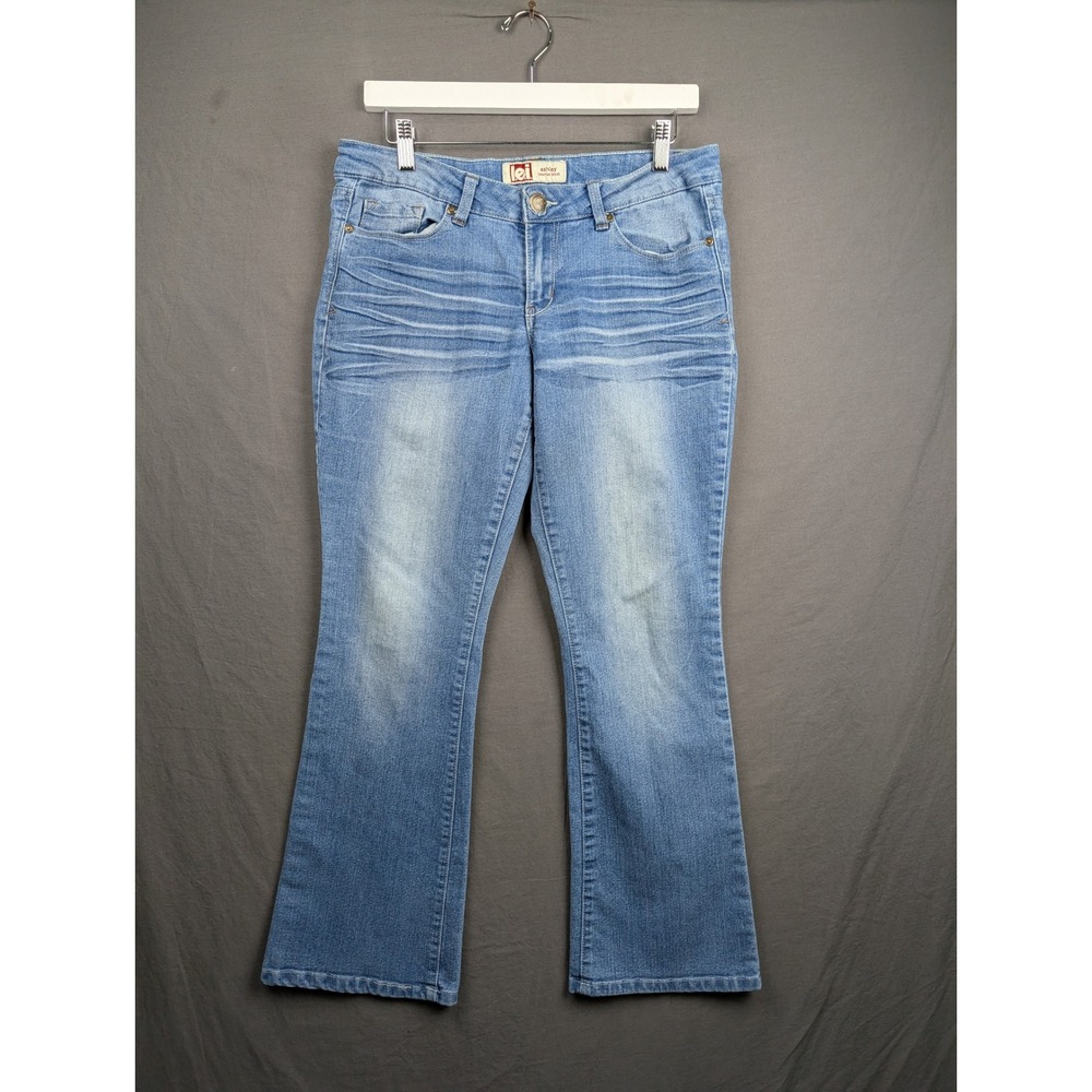 LEI Ashley Low Rise Bootcut Jeans Womens 9 Short Light Wash Denim‎